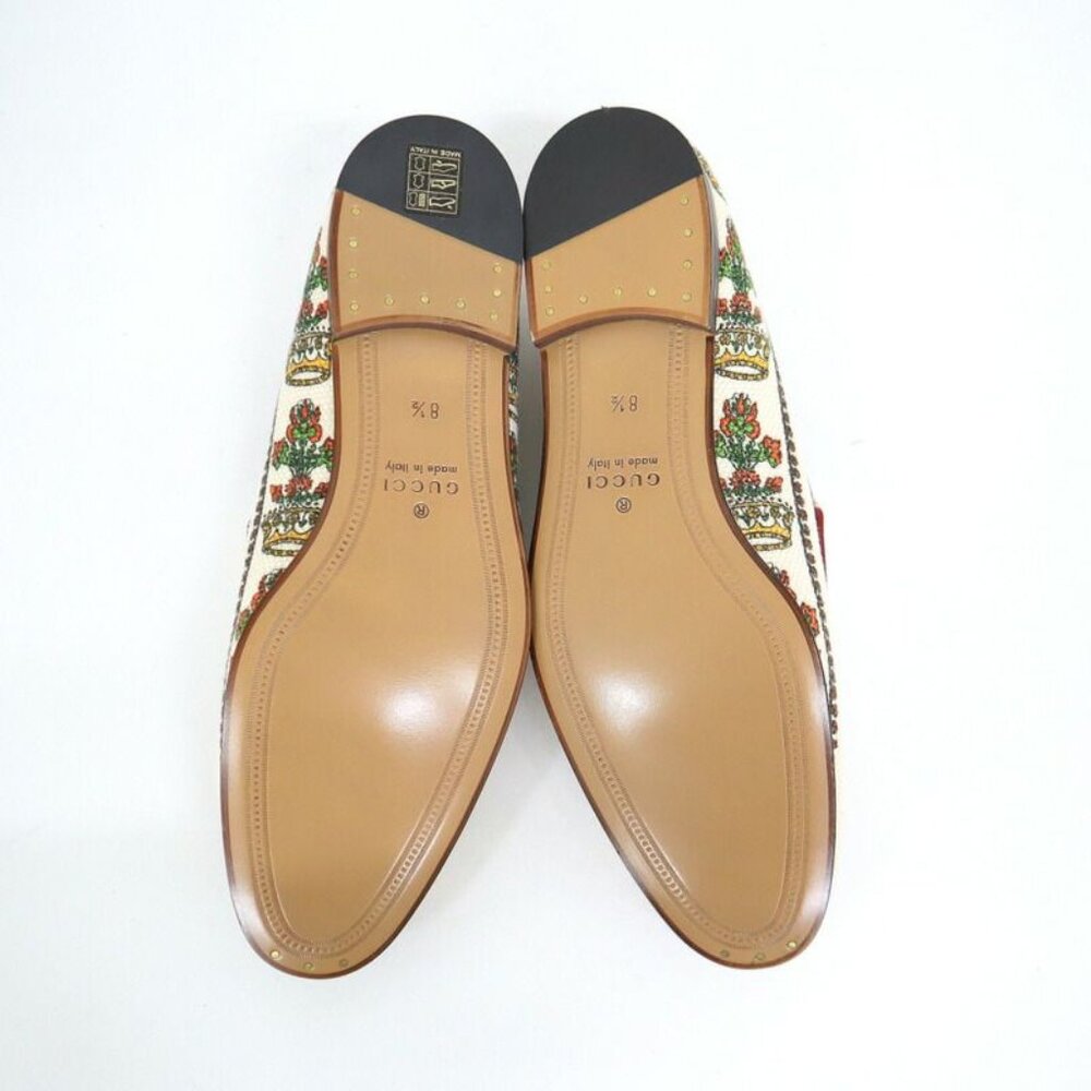 Gucci Anniversary Horsebit Accent Jaguar Drofa 8.5 Ivory Print Ivory- Print - Picture 3 of 8